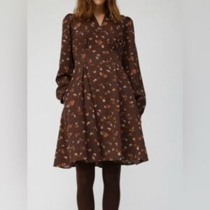 Moussy Brown Floral Midi Dress